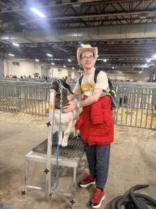 A program participant from Excentia’s Adult Day Center attending the Farm Show.