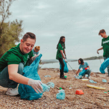Person Picking Up Trash