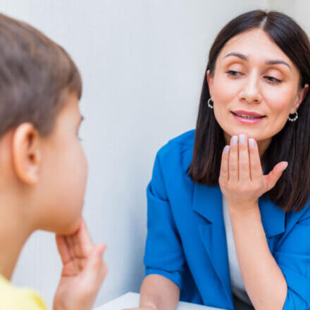 Speech Therapy Boy Yellow Shirt