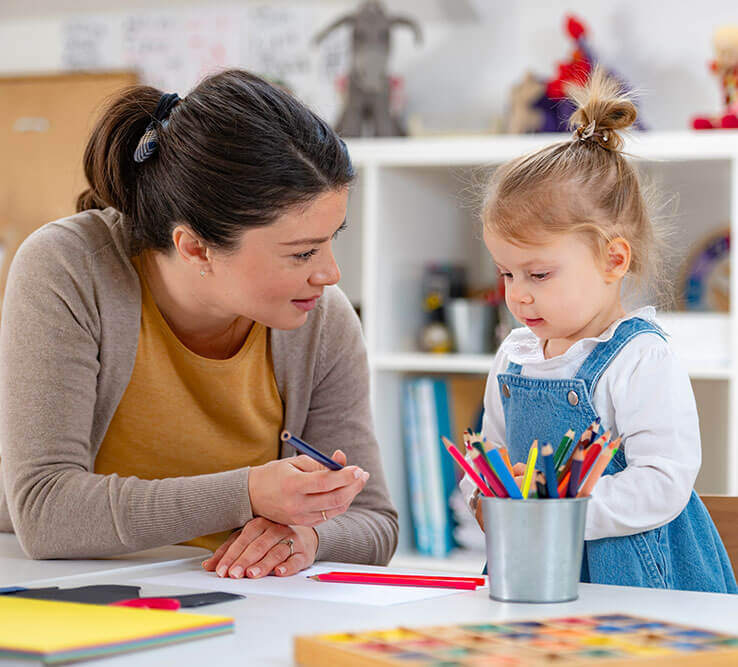 Toddler And Teacher Coloring